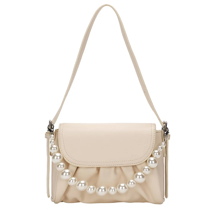 

EM655 New arrivals luxury fashion designer ladies single shoulder purse handbag women pearl handle hand bag