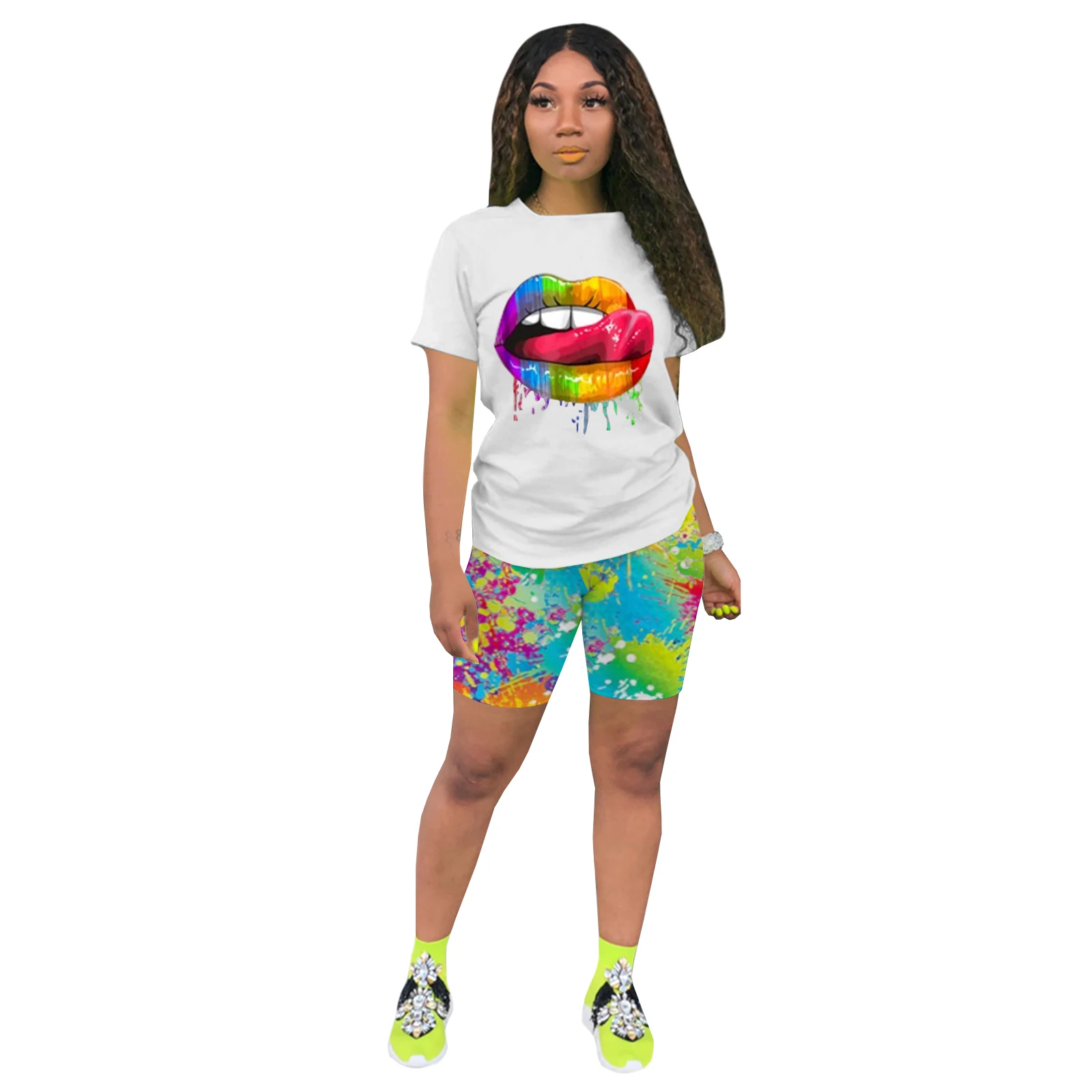 

Casual two piece pants set short women clothing summer