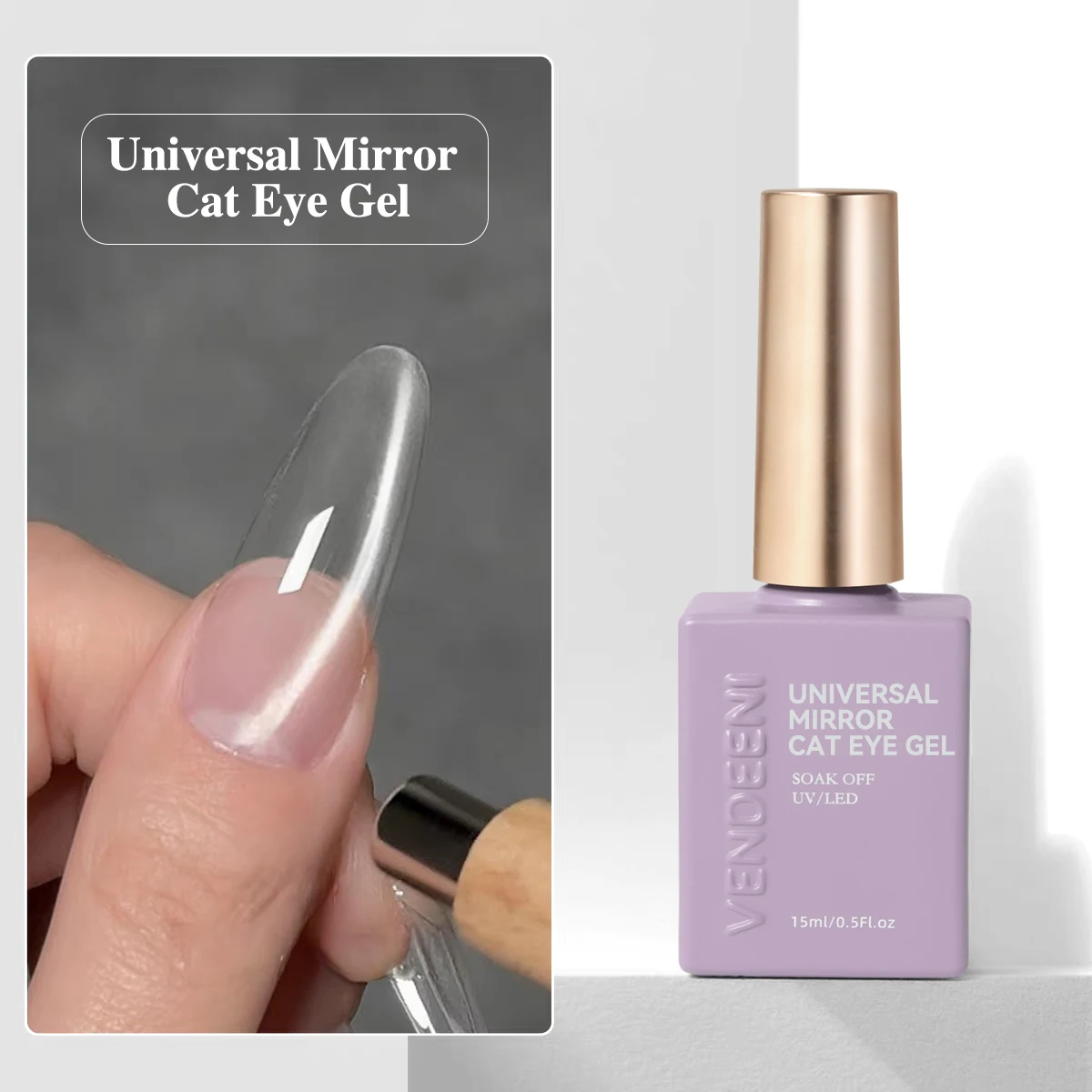 Vendeeni Porcelain Diamond Glitter Cat Eye Gel Nail Polish