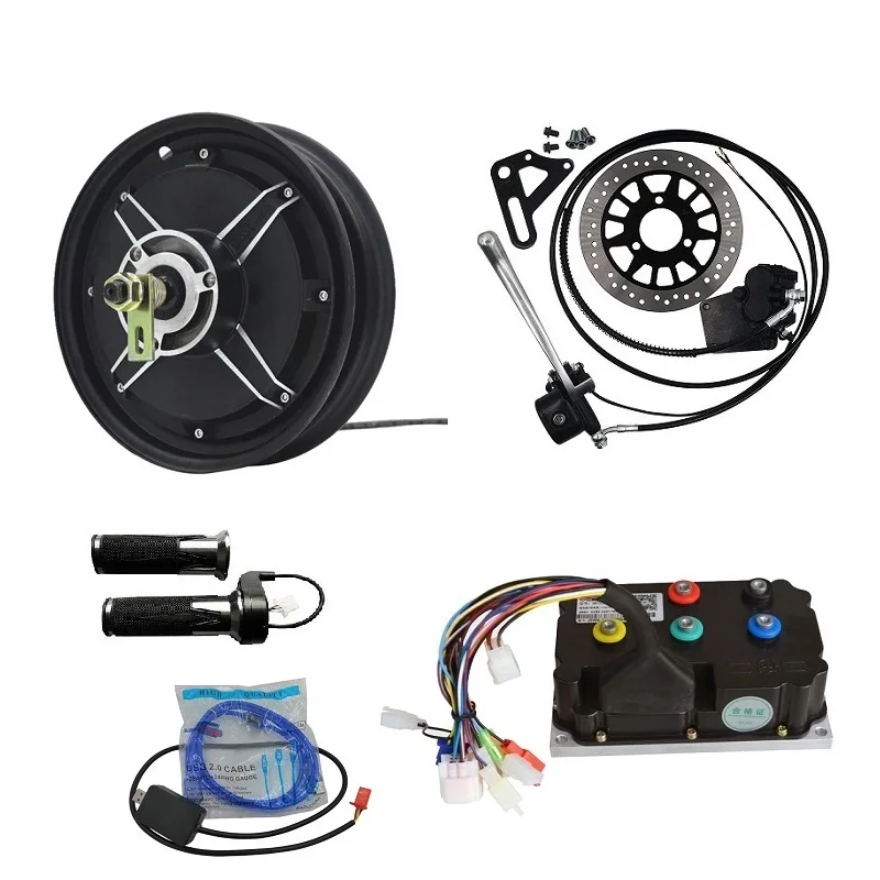 

QS205 10inch 3000W 48V-72V Hub Motor Electric Scooter complete Conversion Kits Speed 100KM/H