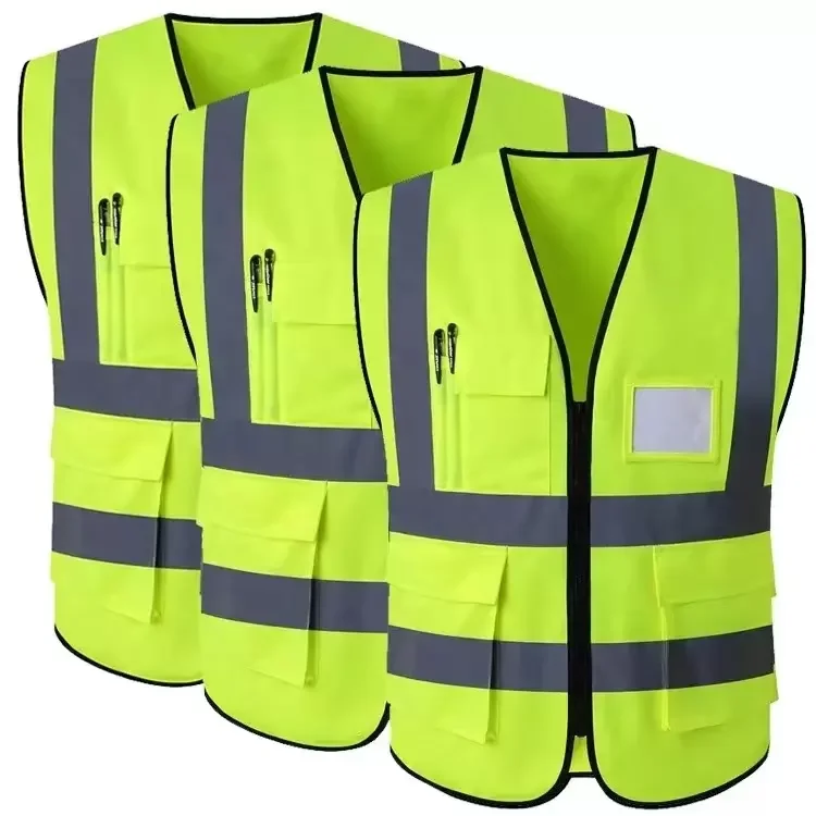 

Custom Logo High Visibility Safety Vest Construction Worker Vest Roadway Safety Vest