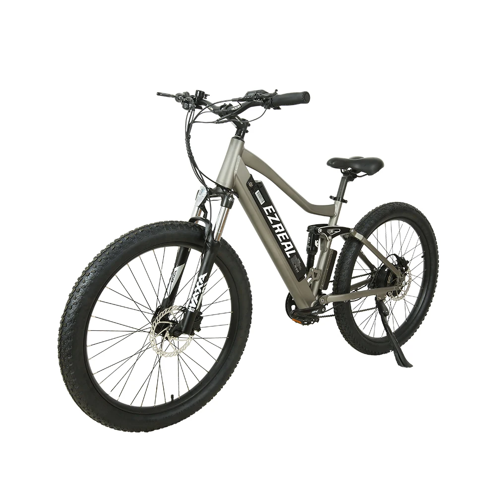 

EZREAL 27.5" Pedal Assist Electric Bicycle 36v 48v 250w 750w Full Suspension Ebike in Stock