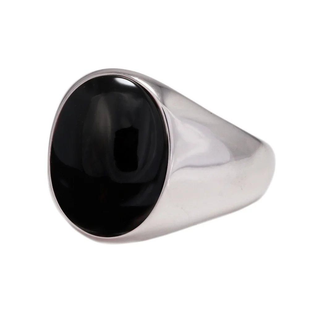 

New arrival Real Pure 925 Silver Ring for Men Oval Stone Natural Agate Antique Fine Jewelry