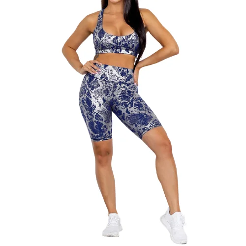 

Snakeskin Yoga Set for Women Gym Clothes Sports Bra+Pants Set Tracksuit 2 Piece Set Fitness Clothing Workout Clothes, As picture