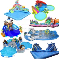 

kid design slide amusement equipment aqua waterpark inflatable water park