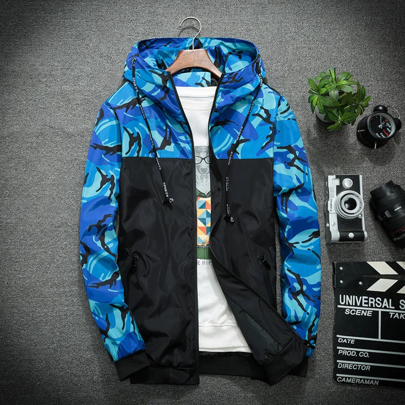 

autumn winter Camouflage plus size outdoor coat hooded jacket zip up sports jacket men's jackets & coats