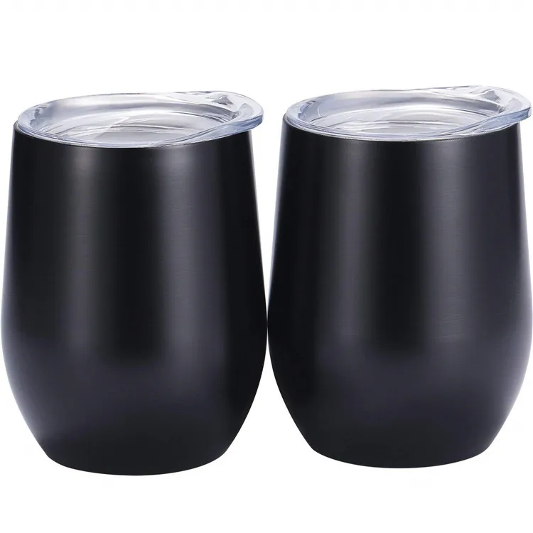 

Double Wall Stainless Steel Vacuum Insulated Cups Beer Coffee Mugs With Lid 12oz Wine Tumbler Wine Glass