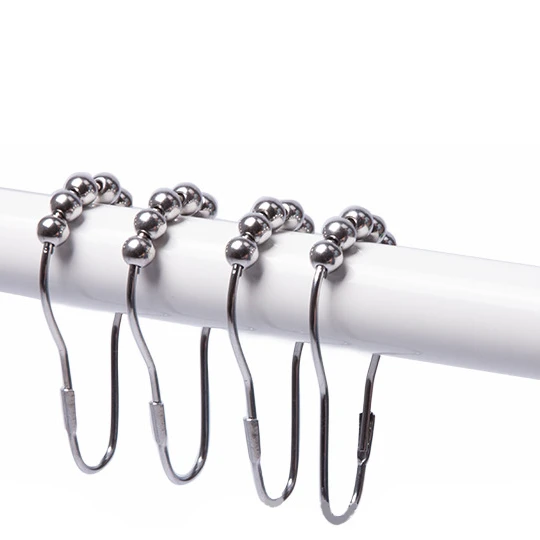 

12pcs/pack Rust-resistant stainless steel shower curtain hook shower curtain ring gourd buckle shower curtain rod accessories