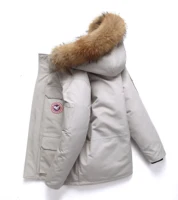 

Outdoor wear canada style wholesale winter quilted goose down goos coat fur hood thick men down jacket goose