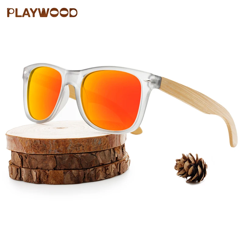 

Wholesale Custom Logo PC Frame Bamboo Wood Temple Sunglasses Polarized Low Price