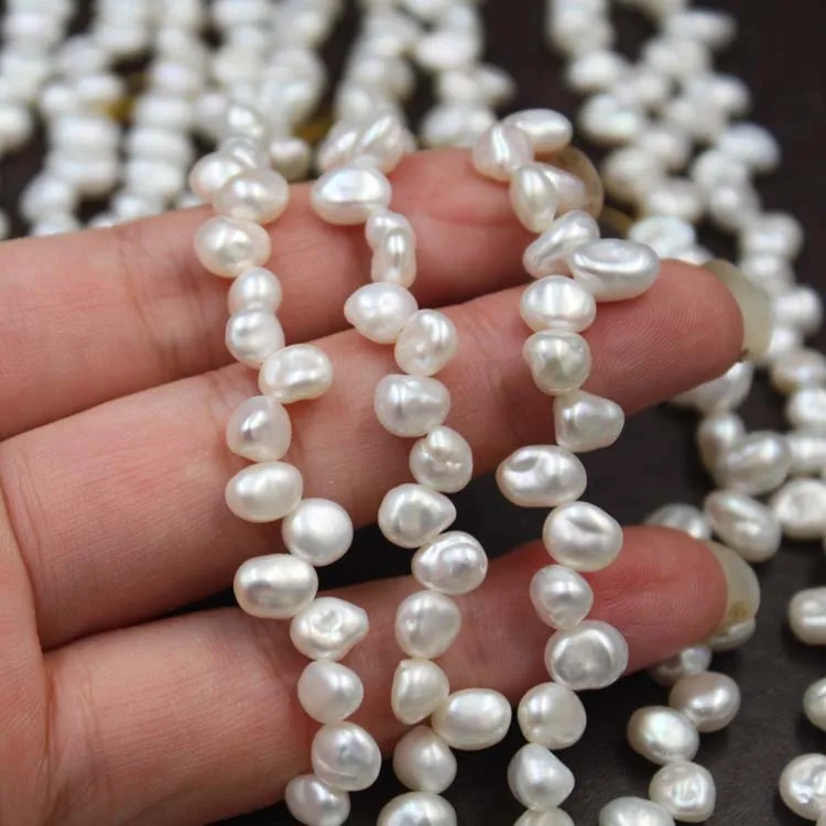 

Natural Baroque glare 6-7mm shaped small petal regenerated beads handmade DIY jewelry freshwater pearl loose beads, Natural white
