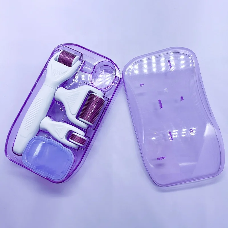 

4 in 1 Grey and White Titanium Derma Roller Micro Needle Roller Anti-Aging Skin Care Derma Roller, Multiple colors/customized