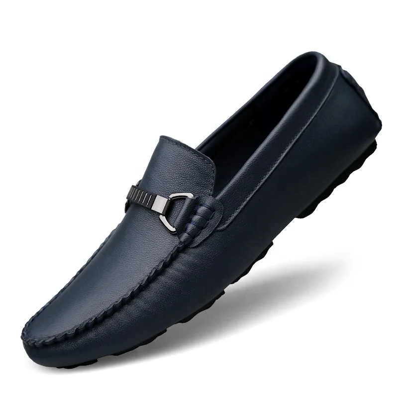 

Summer new breathable casual leather shoes fashion soft bottom men's trendy slip-on loafers wholesale