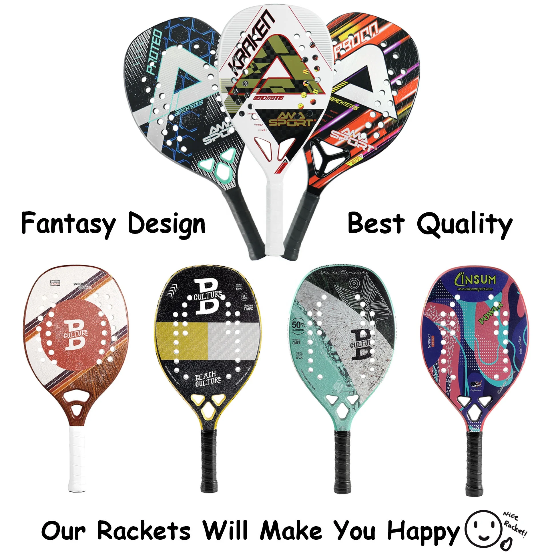 

2022Adult Professional Full Carbon Beach Tennis Paddle Racket Soft EVA Face Raqueta With Bag Unisex Equipment Padel