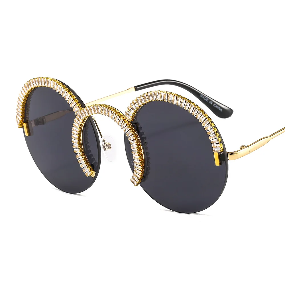 

YTSCYH1008 fashion custom rhinestone round Sunglasses in buy alloy sunglasses designer 2021 trendy sun glasses, 4colors
