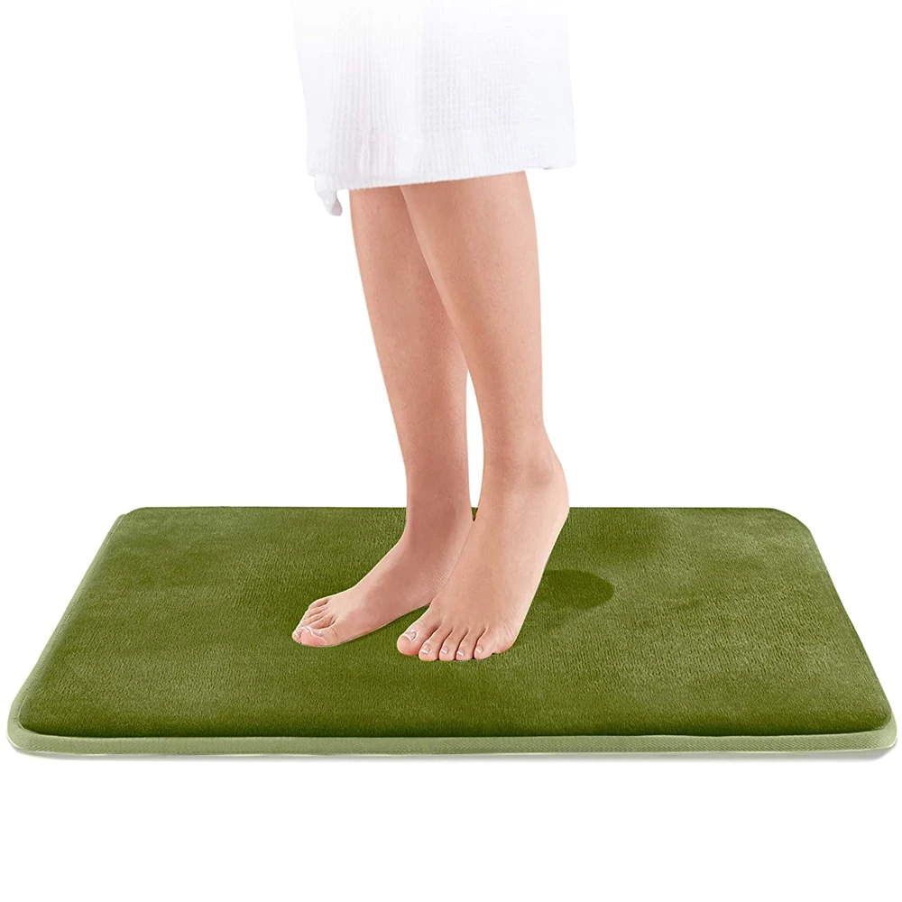 Water Absorb Memory Foam Bath Mat Non Slip Floor Mat Shower Mat Pink