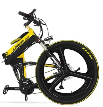 

European standard LANKELEISI 26 inch electric foldable bike 27 Speeds Hydraulic Suspension Fork 400W 48V 10Ah Lithium battery