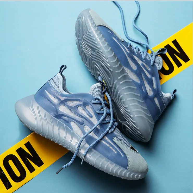 

In 2021summer the new lace-up flying woven casual thin breathable outdoor fitness basketball style men's sports shoes