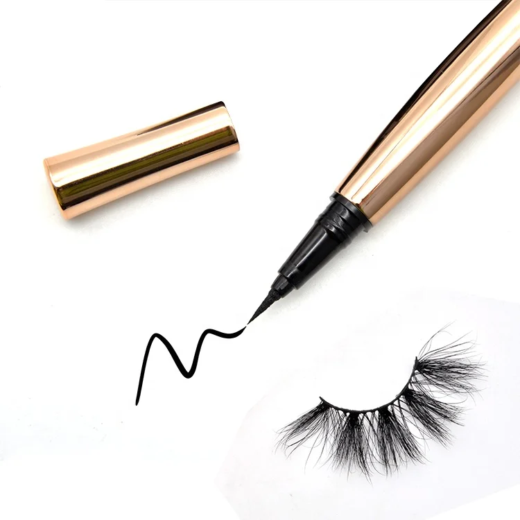 

Rose golden high quality eyeliner gel waterproof eyelashes with eyeliner pencil