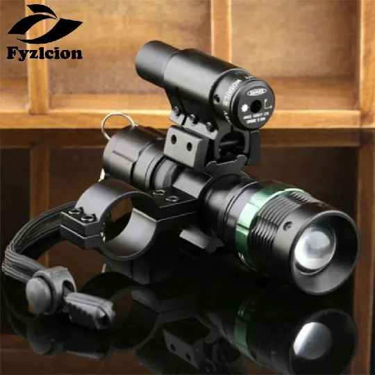 

Tactical Red Laser Dot Sight& LED Zoomable Flashlight& Rifle Rail Mount