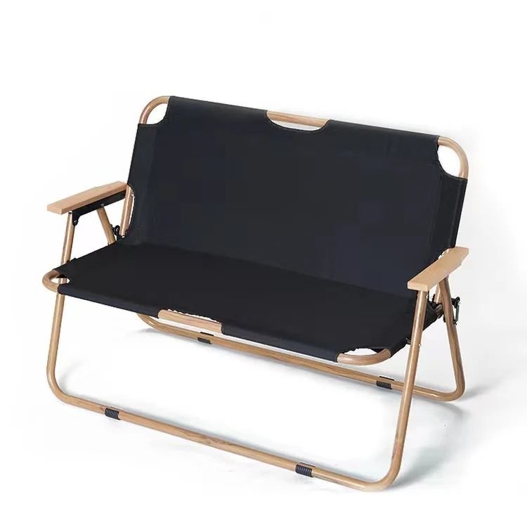 WOQI Indoor and Outdoor Lightweight and Detachable Aluminum Alloy High Backrest Double Folding Camping Leisure Chair