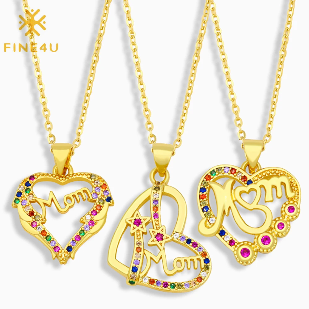 

Fashion new gold plated 2 layer double heart mom pendant stainless steel mothers day gifts necklace