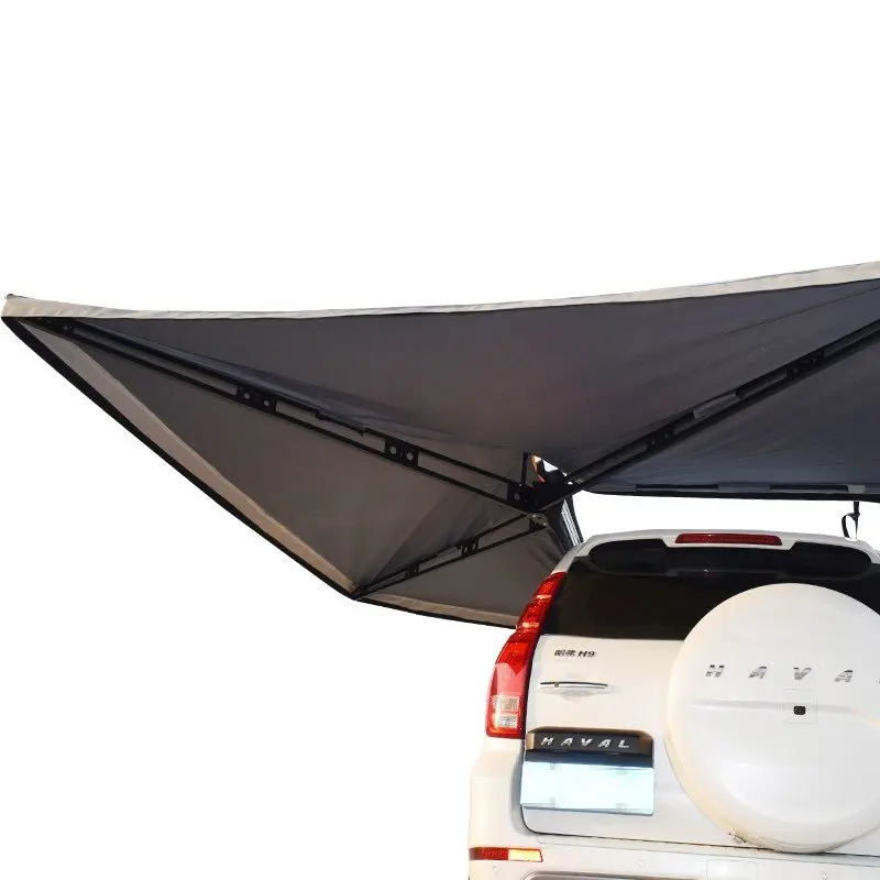 

Retractable road trip 300gsm / 600D SUV Car Side Legless 270 degree Foxwing Awning Tent with annex room, Khaki or grey