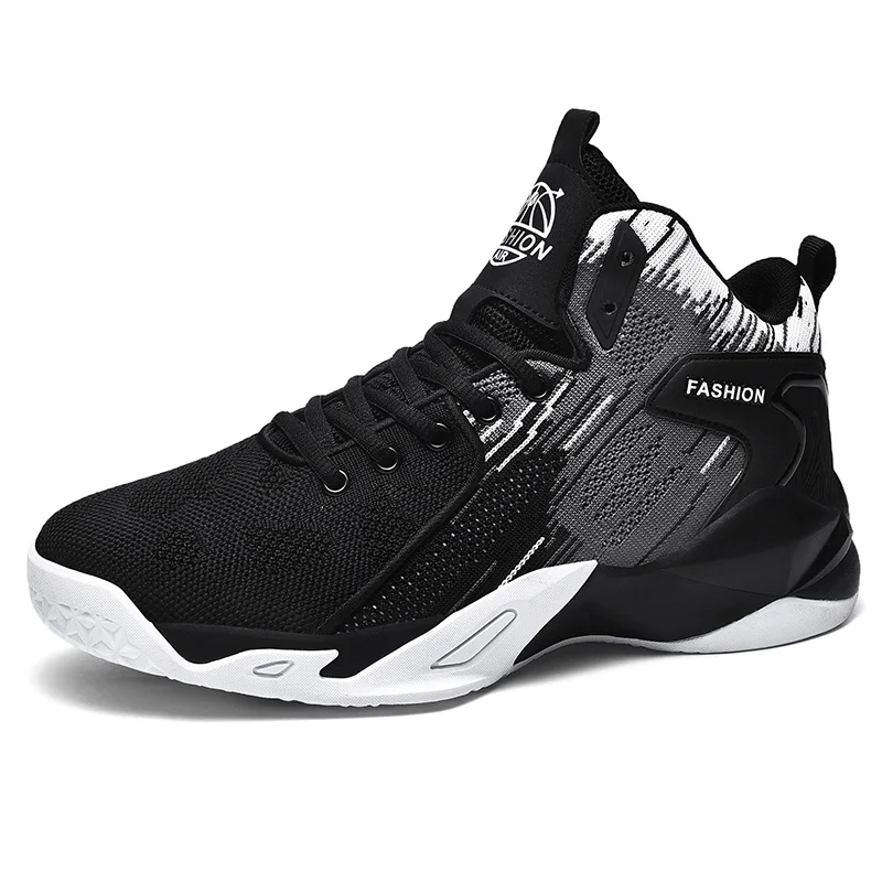 

Casual Lace up Sneakers Men Sports Basketball Shoes, Black/white/black+red