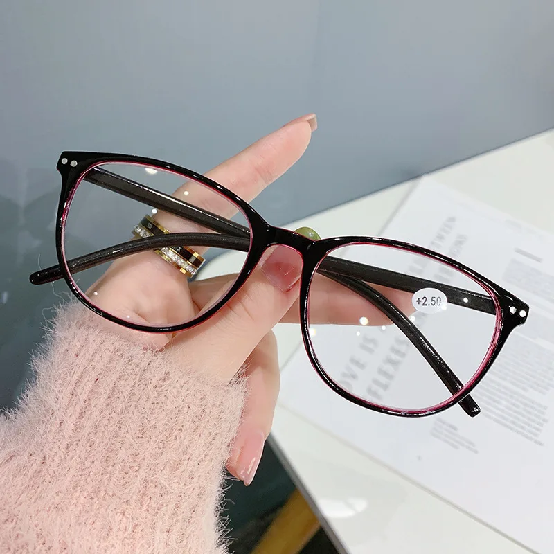 

4083 2023 Reading Glasses Spring Hinge Rectangular Frame TR90 Men And Women HD Reader Eyeglasses Frame