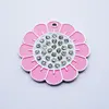 Flower Shape Soft Enamel Colour Crystal Stone Dog Tags Personalised Engraved Dog Cat Pet ID Tags