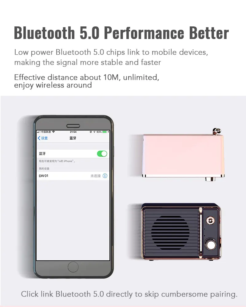Portable mini 3D Surround Suitcase Bluetooth Radio Player Speaker vintage wireless bluetooths speaker - ANKUX.COM