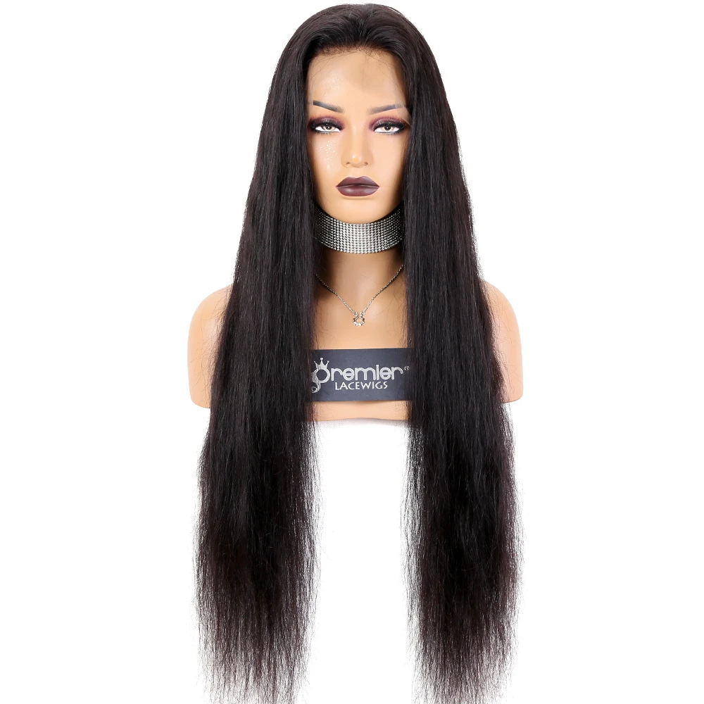 

150% Density Wig Pre Plucked Hairline Elastic Band soft brazilian remy human hair 8 inch to 30 Inch extra long lace front wig, Natural color