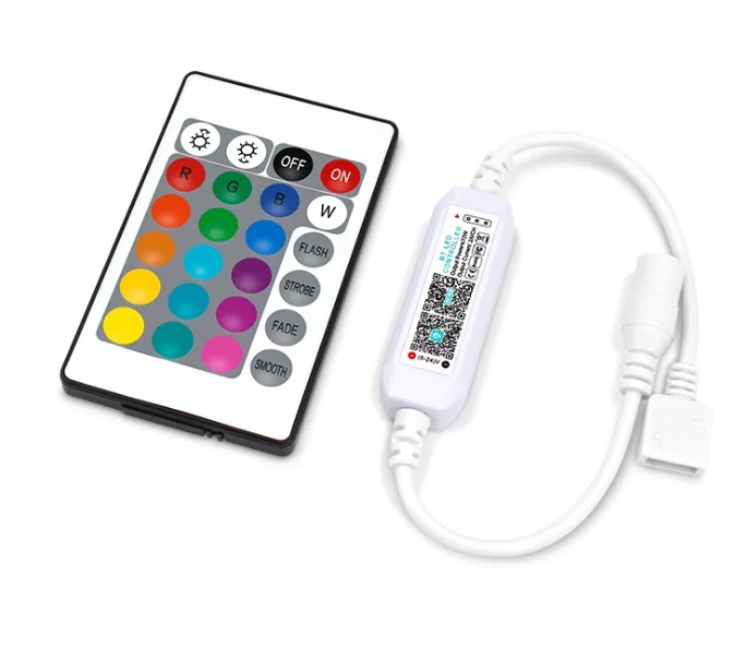 

24Keys Bluetooth RGB Controller DC5-24V 3CH 144W Mini RF Led Dimmer for RGB Strip Light JM-BLE-RGBM