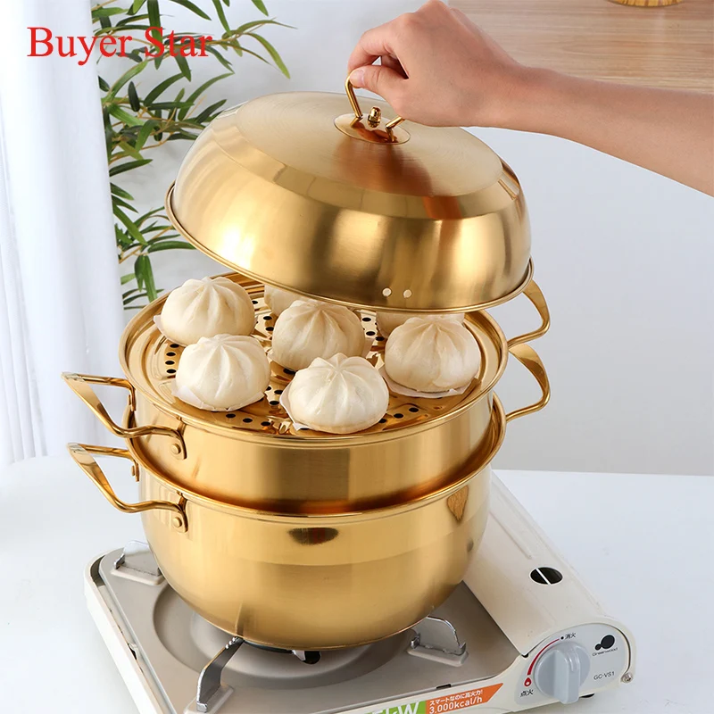 

Wholesale Stainless Steel Multilayers Soup Steam Pot Cooking /Dumpling Steamer With Lid, 5colors