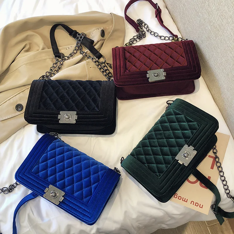 

2022 Luxury Fashion Velvet Purses Young Ladies Branded Handbags Females Design Hand Bags For Women