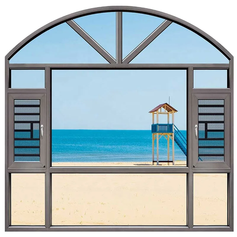 
guangzhou aluminium windows Details aluminum arched casement window price double glazing window for house 