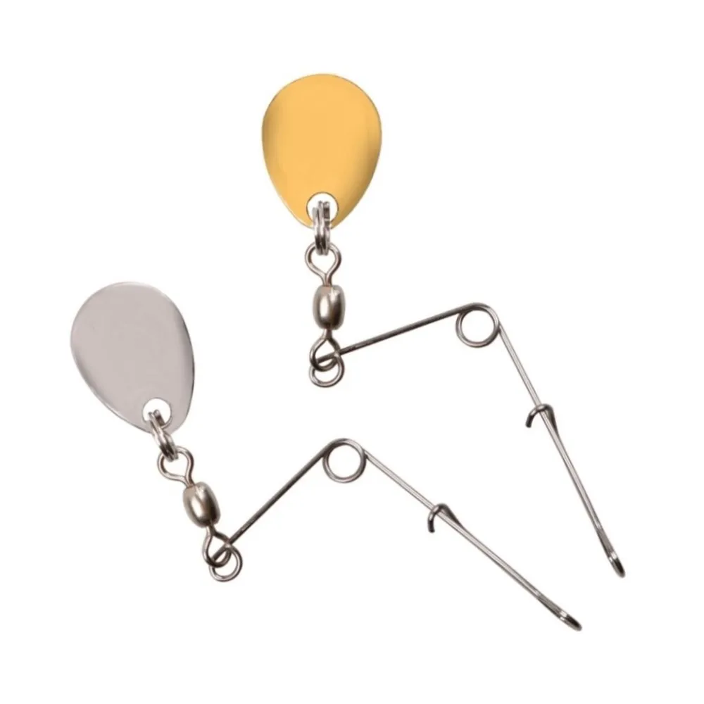 

LUSHAZER spinnerbait jighead fishing accessories hook blade lure bait with spinner, Silver/gold