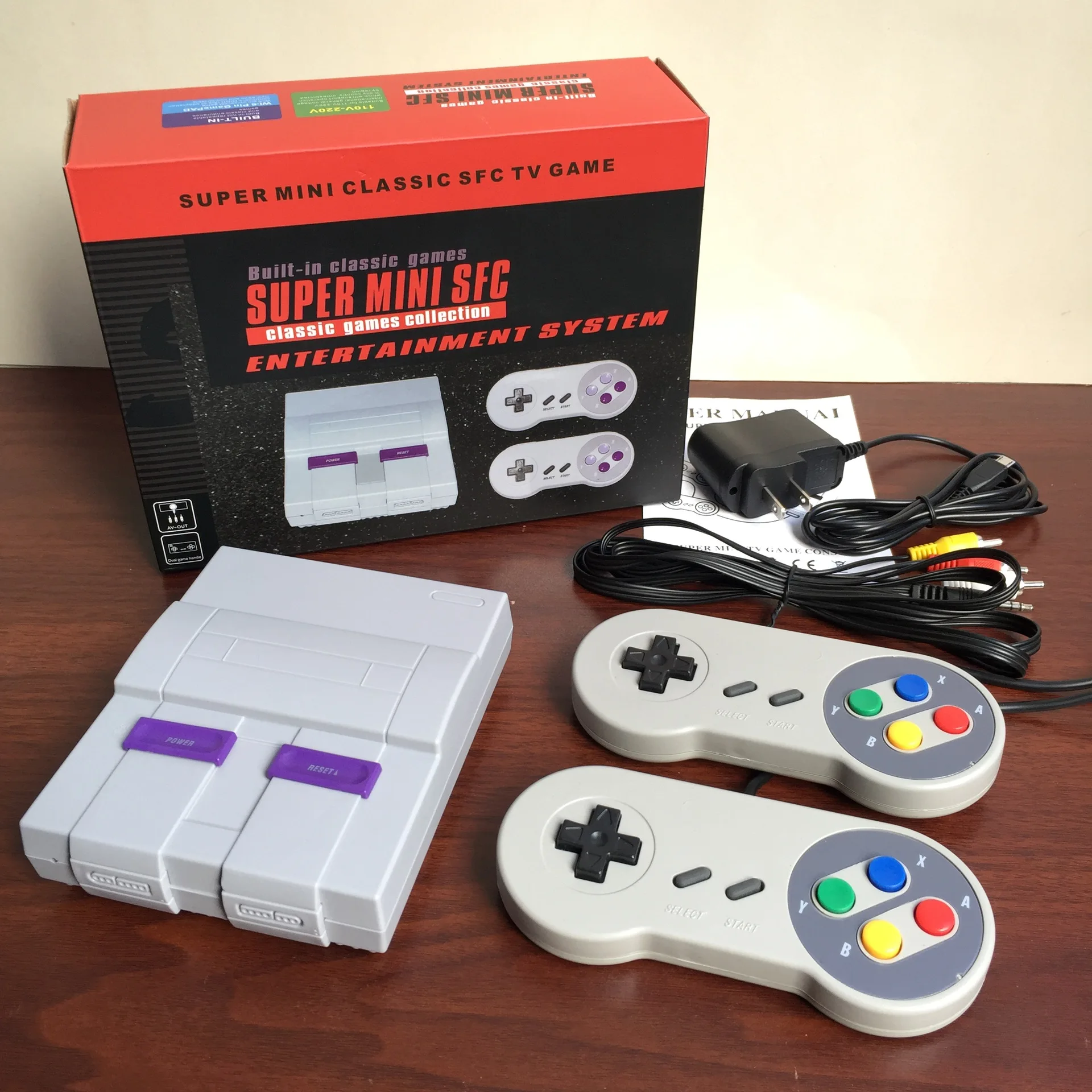 

Super Mini 16 BIT Built-in 94 Games Console System with Gamepad for SNES Nintendo Game Games Consoles