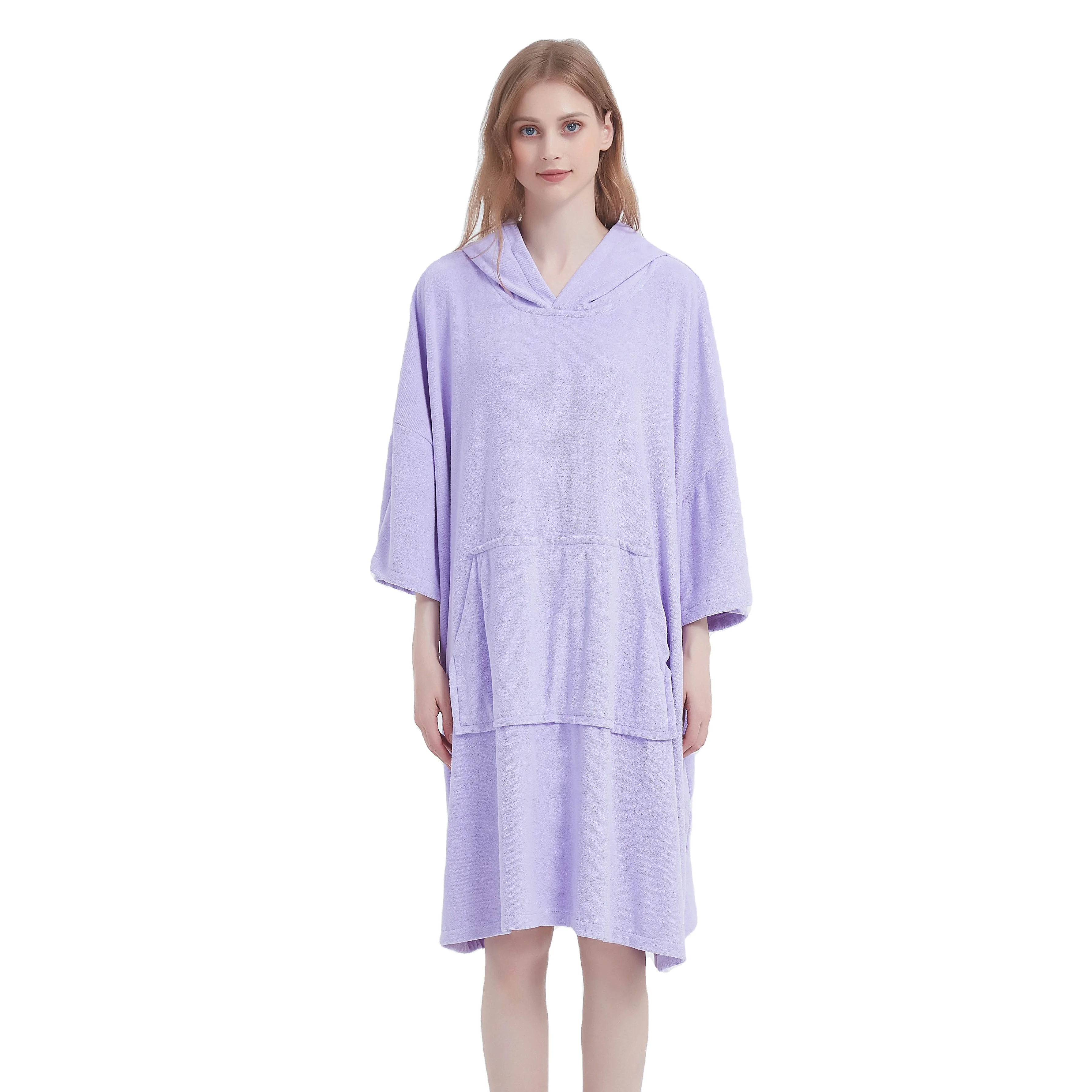 New Low Moq Ai Custom Design Digital Printing Microfiber Quick-Drying Cloak Terry Changing Bathrobe Beach Surfing Swimming Towel