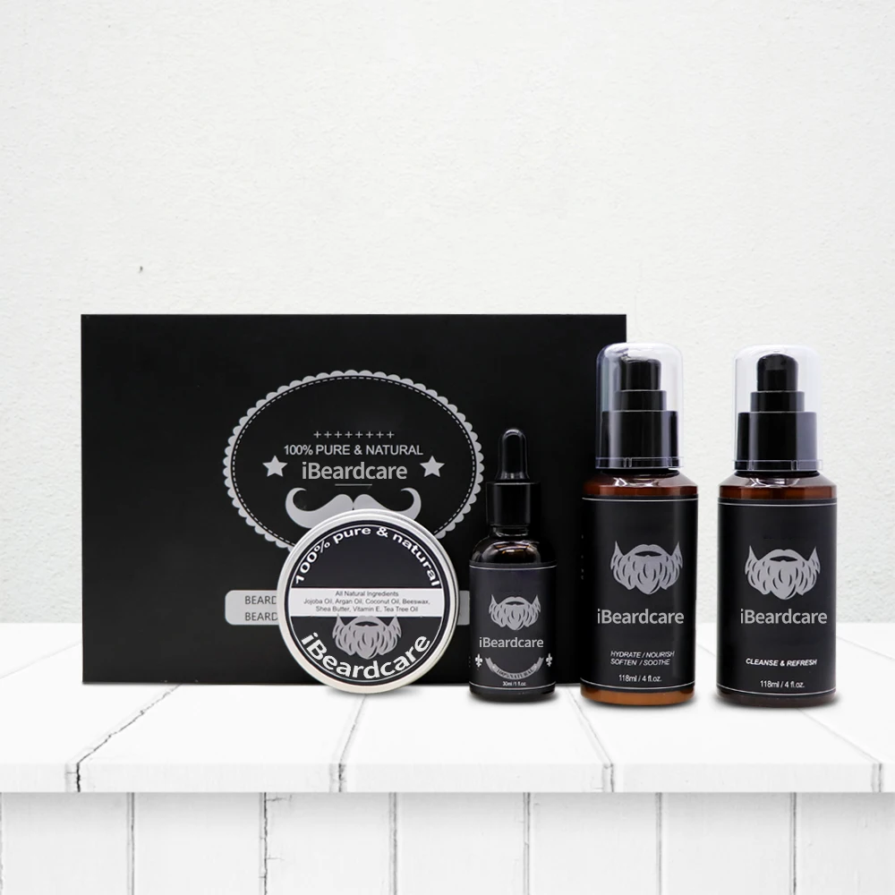 

NaturalBeard Care Kit For Men Beard Grooming Set Include Beard Brush Comb Balm Oil Wash
