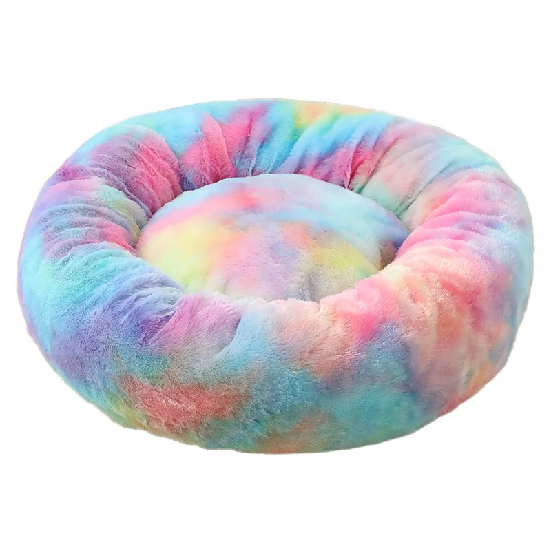 

Manufacturer wholesale soft plush colorful pet dog round bed
