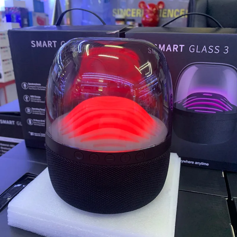 

Hot Sale Wireless Portable Speaker Outdoor Mini Wireless Speaker Waterproof Stereo Speaker With Smart Led Light