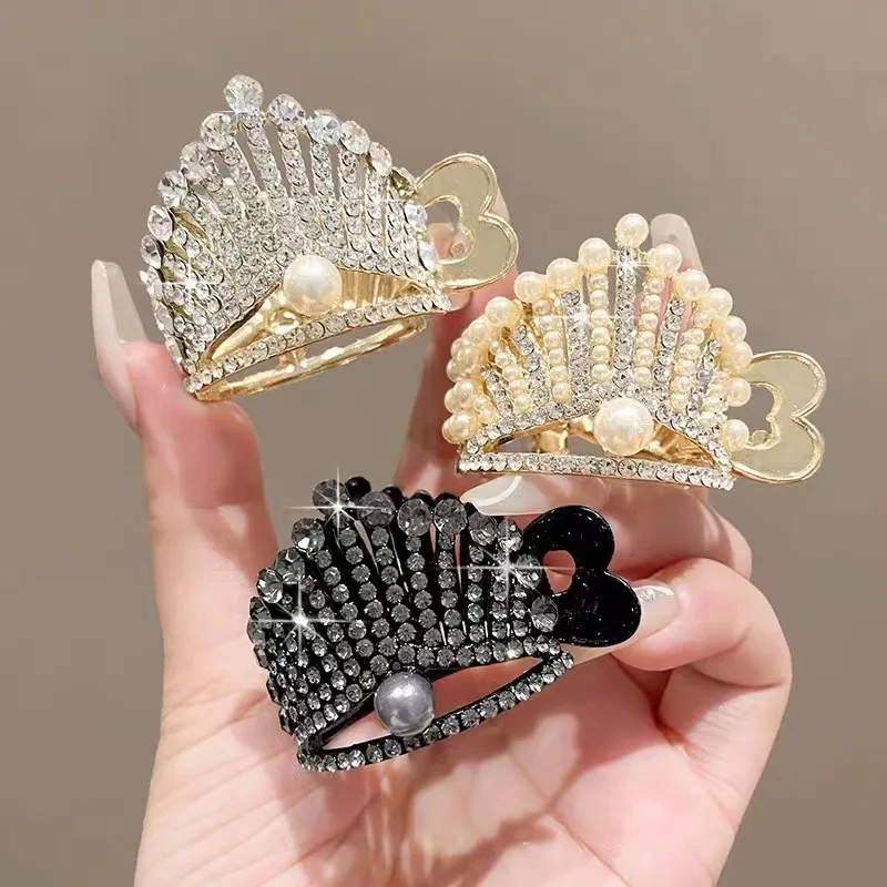 

Garra De Cabelo Luxury Queen Crown Ponytail Holder Hair Claws Grab Women Shark Hair Clip Wedding Party Jewelry Crown Hair Clip