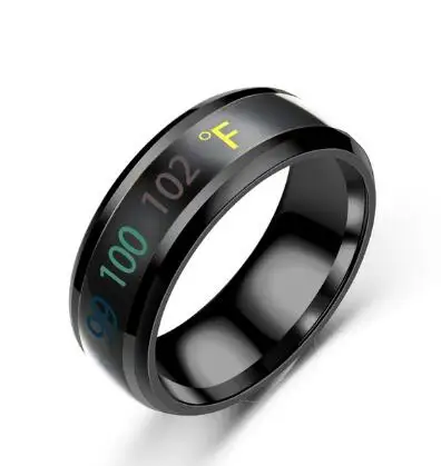 

Wholesale Black Temperature Measurement Tungsten Mens Ring Intelligent Temperature Ring Stainless Steel Smart Ring 2021, Gold silver black