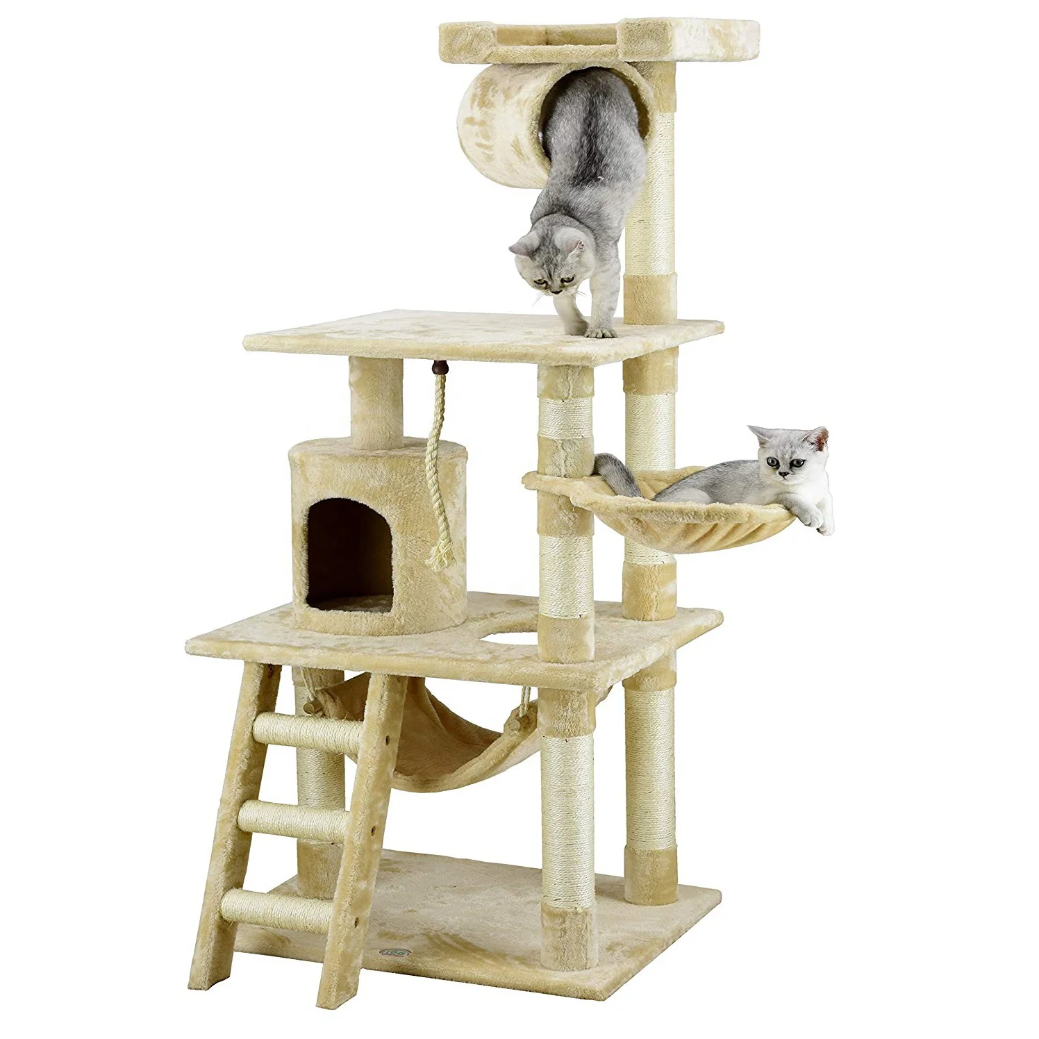 

Manufacture Custom Wood Climbing Cat Furniture Amusement Park Cat Condo Tower House Best Selling Products Cat Tree, Brown/beige