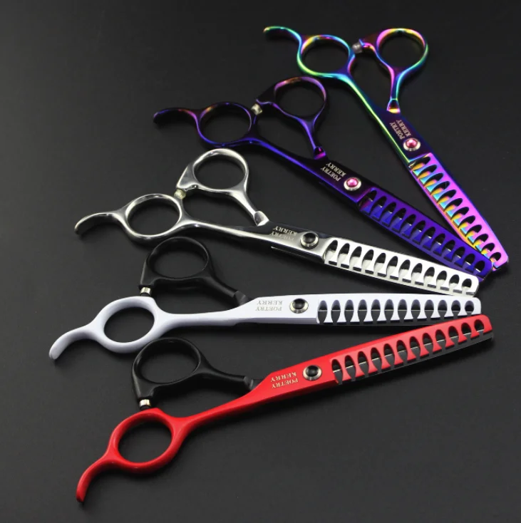 

5 colors 6.0 inch fashion design beauty barber scissors fishbown teeth pet scissors
