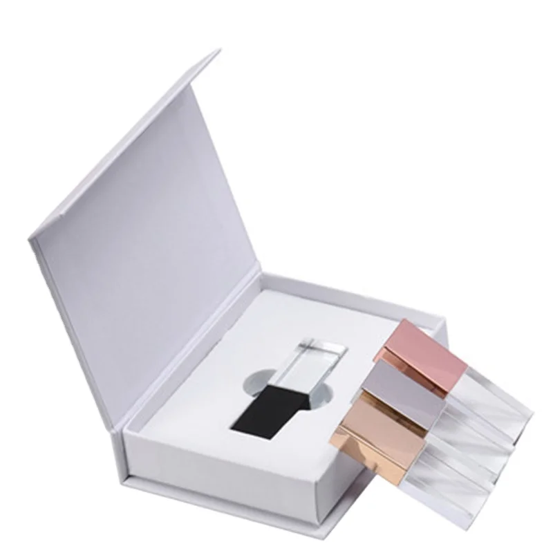 

JASTER Hot selling crystal pendrive 4GB 8GB 16GB 32GB 64GB 128GB USB 2.0 usb flash drive with paper box