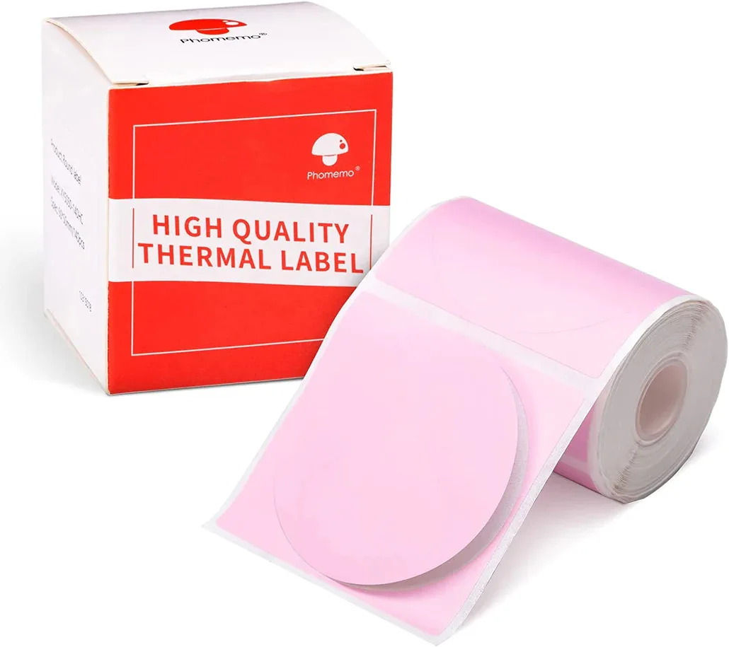 Label Maker Tape Black on White Sticker Thermal Paper Self-Adhesive Label Tape for Phomemo M110