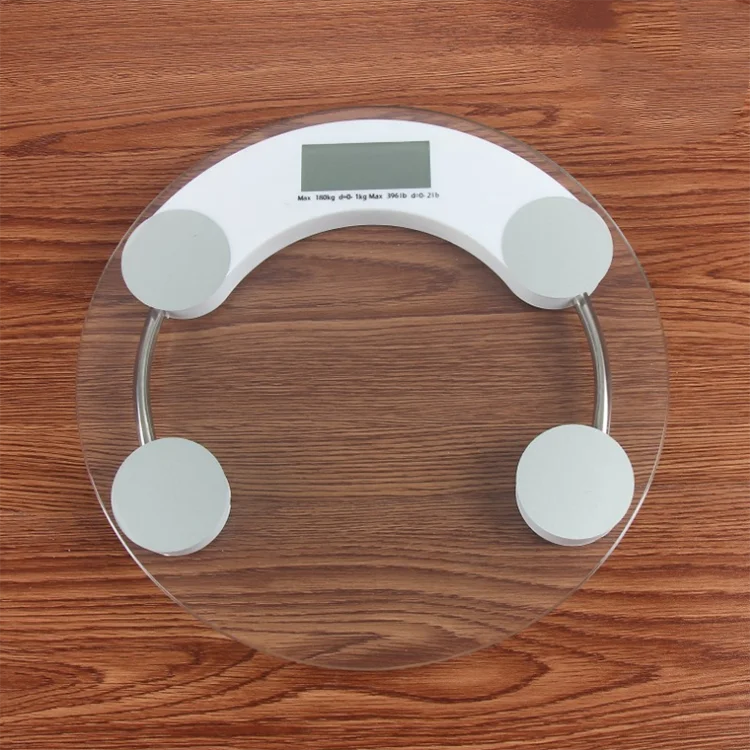 

Amazon hot sale nice price Household mini round tempered glass body scale electronic weight scale