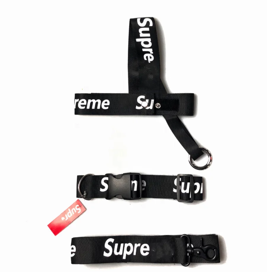 

High-end Custom Us Popular Street Fashion Brand Design Dog Harness Pet Collar Leash